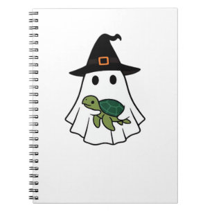 Meeresschildkröte Halloween Geist Hexenhut Tierlie Notizblock