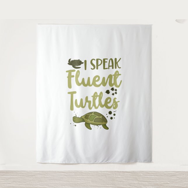 Meeresschildkröte - ich spreche fließend wandteppich (Vorderseite)