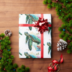 Meeresschildkröte im Unterwasser-Aquarell-Stil Geschenkpapier