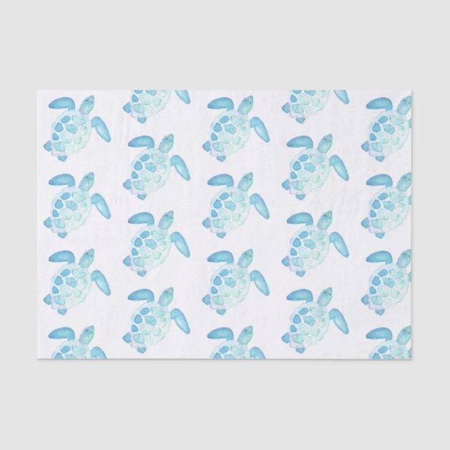 Meeresschildkröte in Pastelltönen Seidenpapier (Vorderseite)