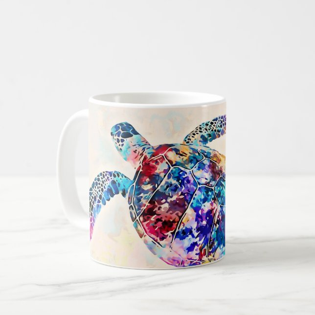 Meeresschildkröte Kaffeetasse (Vorderseite Links)
