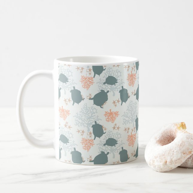 Meeresschildkröte Kaffeetasse (Mit Donut)