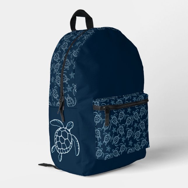 'Meeresschildkröte Kunstmuster' Rucksack (Rückseitige Ecke links)