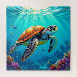 Meeresschildkröte Lebende Unterwasserdarstellung Puzzle