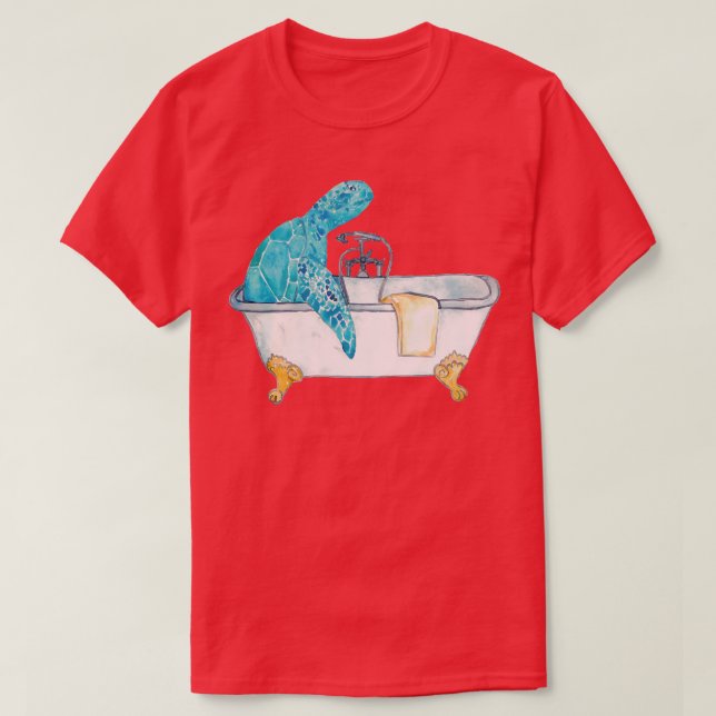 Meeresschildkröte mit Badefarbe T-Shirt (Design vorne)