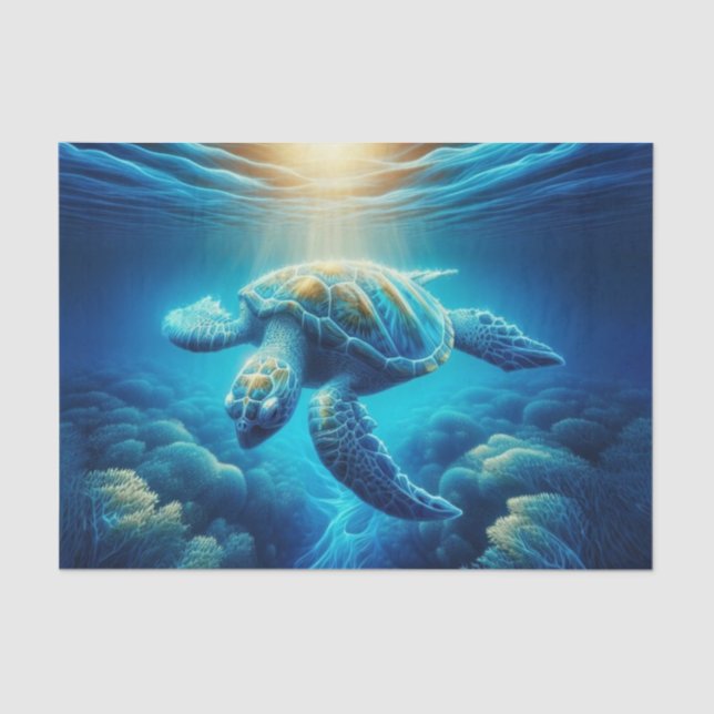 Meeresschildkröte | Ocean Wildlife Art Seidenpapier (Vorderseite)