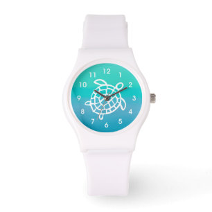 Meeresschildkröte-Ozean-Aquarell-Armbanduhr Armbanduhr