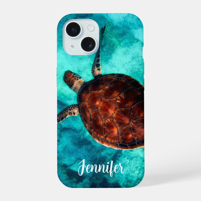 Meeresschildkröte Ozean  iPhone 15 Hülle (Rückseite)