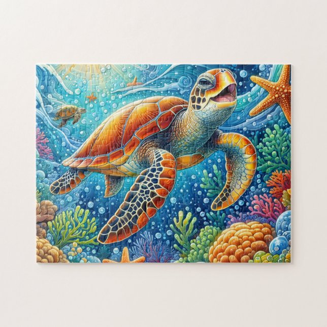 Meeresschildkröte Ozeanriff Puzzle (Horizontal)