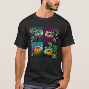 Meeresschildkröte Pop Illustration Farbige Tierfra T-Shirt