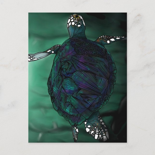 Meeresschildkröte Postkarte (Vorderseite)