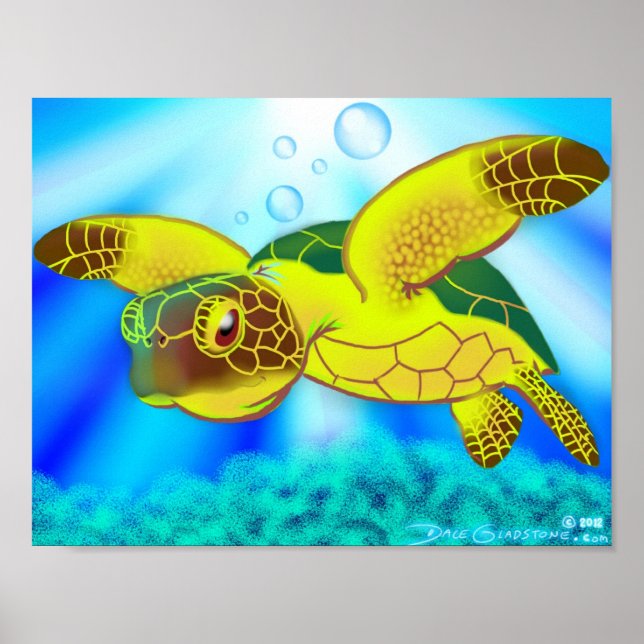 Meeresschildkröte Print 12b Poster (Vorne)