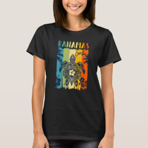 Meeresschildkröte Retro Bahamas Karibik Familienur T-Shirt