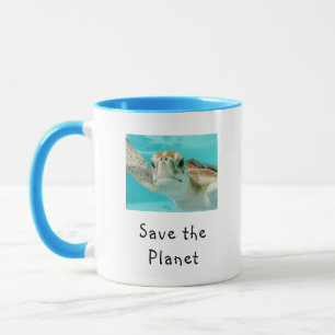 Meeresschildkröte rettet den Planeten Tasse