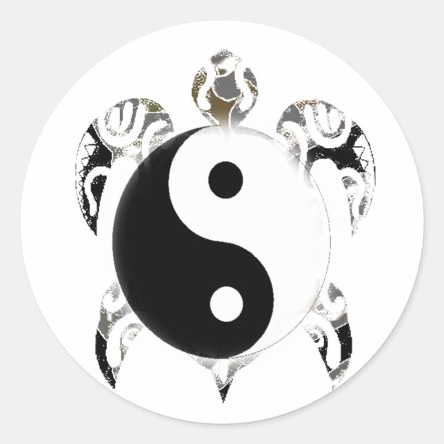 Meeresschildkröte Runder Aufkleber (Vorderseite)