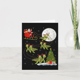 Meeresschildkröte Santa Schlitten Fliegend Lustig  Karte