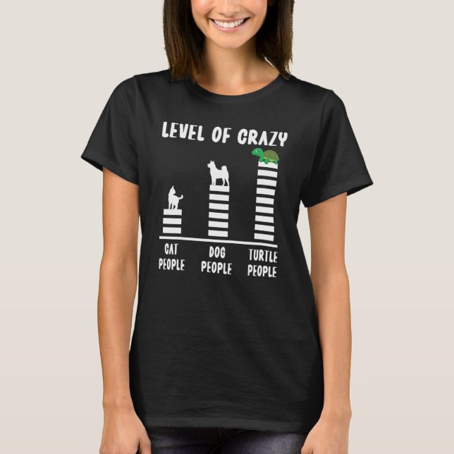 Meeresschildkröte-Schildkrötenpegel Crazy Cat Peop T-Shirt (Vorderseite)