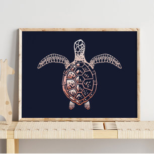Meeresschildkröte Schildkrötenwand Poster