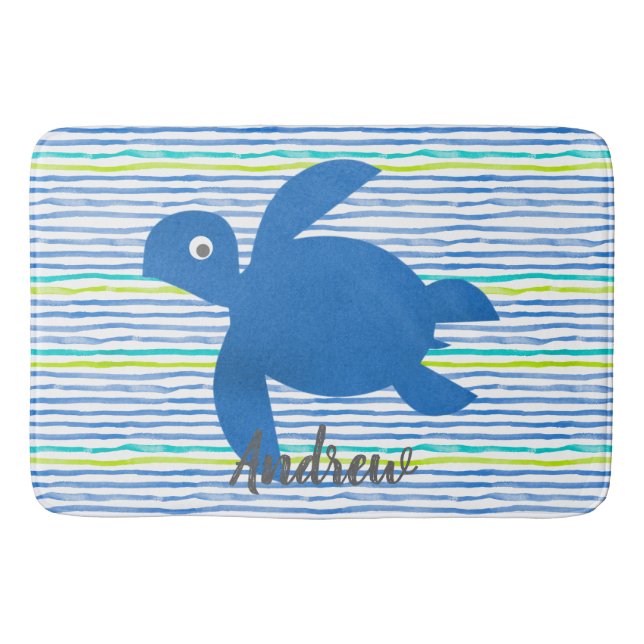 Meeresschildkröte Shibori gestreift Badematte (Vorderseite)