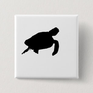 Meeresschildkröte-Silhouette Button