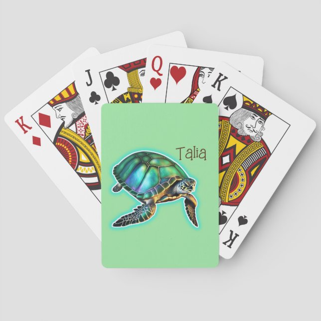 Meeresschildkröte Spielkarten (Rückseite)