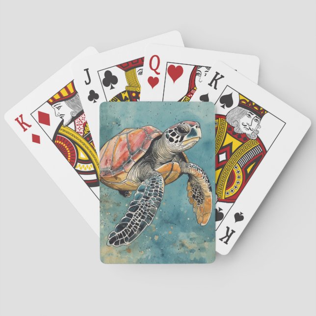 Meeresschildkröte Spielkarten (Rückseite)