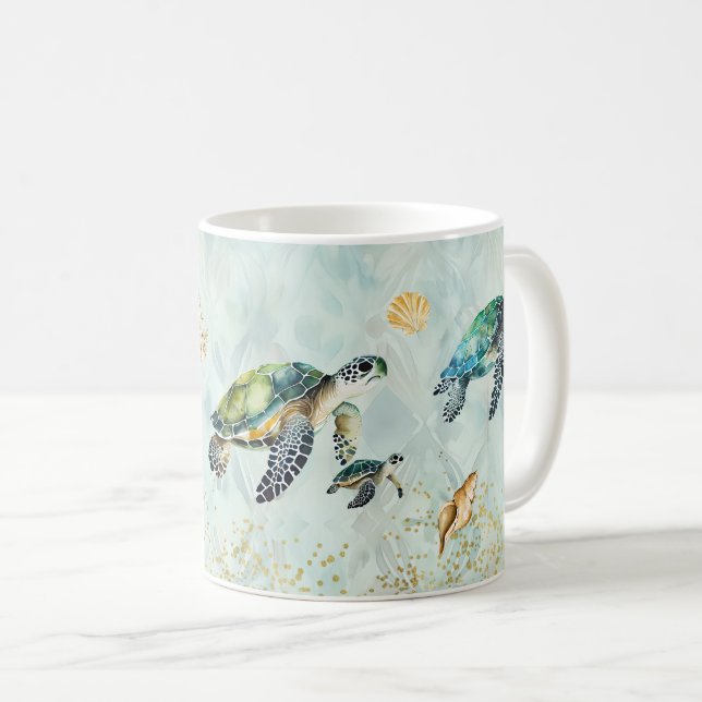 Meeresschildkröte-Tasse Kaffeetasse (VorderseiteRechts)