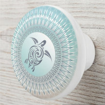 Meeresschildkröte und Mandala Nautic