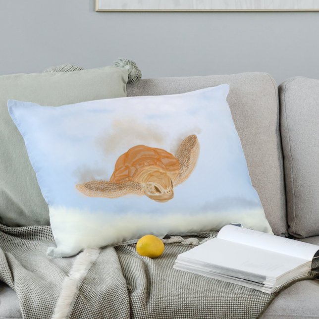 Meeresschildkröte unter Wasser. Dekokissen (Von Creator hochgeladen)