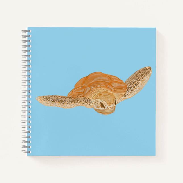 Meeresschildkröte unter Wasser - transparent. Notizbuch (Vorderseite)