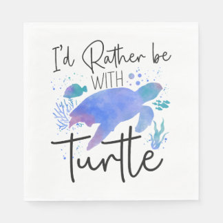 Meeresschildkröte Wasserfarbe ich Serviette