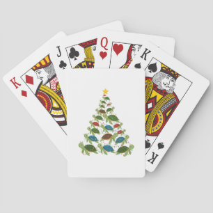 Meeresschildkröte Weihnachtsbaum Santa Hut Xmas  Spielkarten