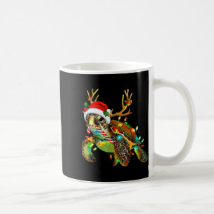 Meeresschildkröte Weihnachtslichter Santa Hut Froh Kaffeetasse