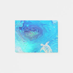 Meeresschildkröteflußkunst Post-it Klebezettel