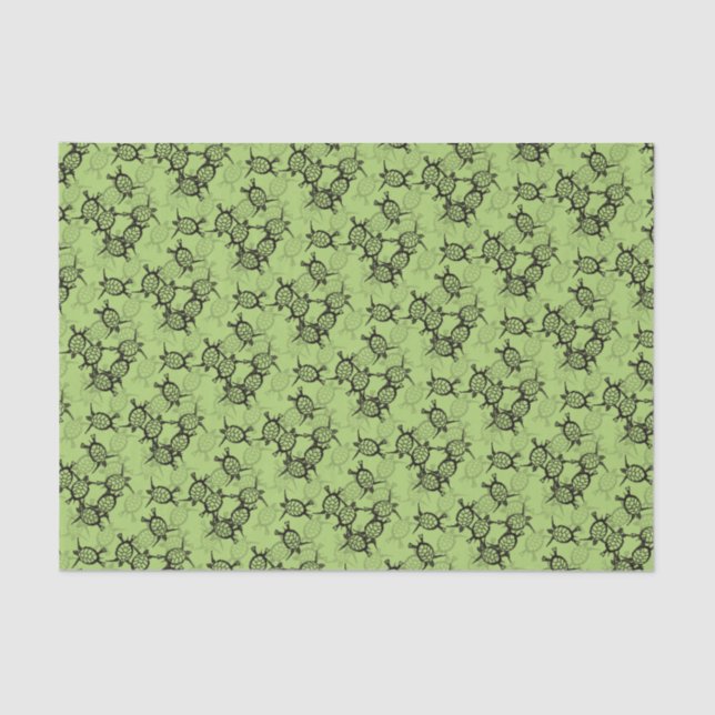 Meeresschildkröten auf Grün Seidenpapier (Vorderseite)