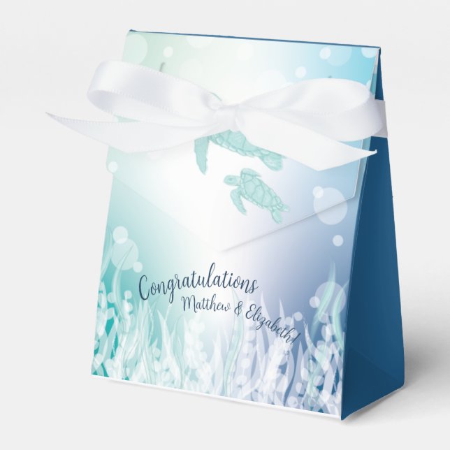 Meeresschildkröten-Babydusche unter dem Meer Geschenkschachtel (Vorderseite)