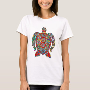 Meeresschildkröten Blume dekorativ T-Shirt