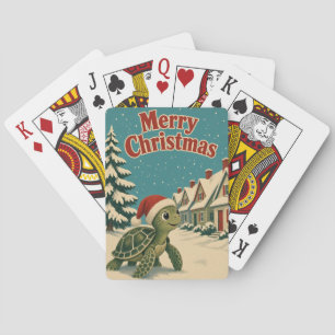 Meeresschildkröten-Cottage-Reihe Tier Weihnachten Spielkarten