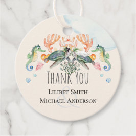 Meeresschildkröten, die Braut und Bräutigam einhei Geschenkanhänger