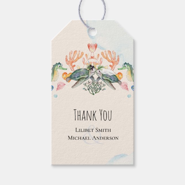 Meeresschildkröten, die Braut und Gräuel als Gesch Geschenkanhänger (Vorderseite)