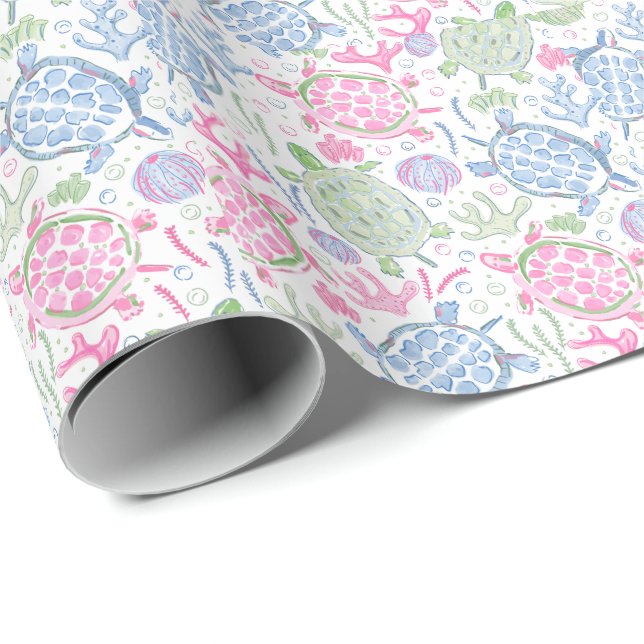 Meeresschildkröten Geschenkpapier (Rolleneckpunkt)