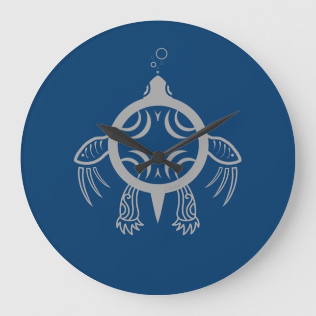 Meeresschildkröten Große Wanduhr (Vorderseite)