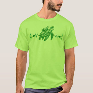 Meeresschildkröten-Herzschlag, Meeresmuschel mit v T-Shirt