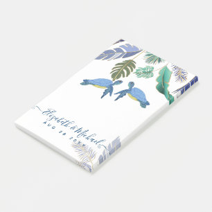 Meeresschildkröten Hochzeitblauer Gelb Post-it Klebezettel