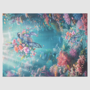 Meeresschildkröten im schönen Landschaftlichen Oze Seidenpapier