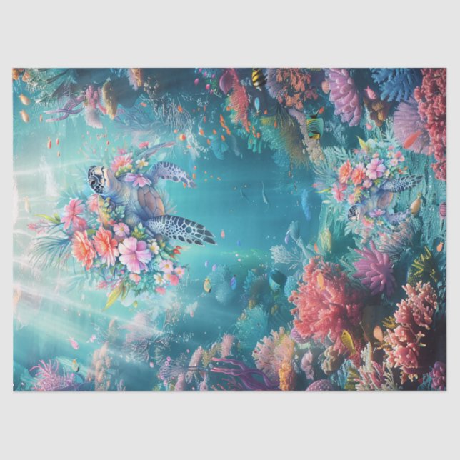 Meeresschildkröten im schönen Landschaftlichen Oze Seidenpapier (Vorderseite)