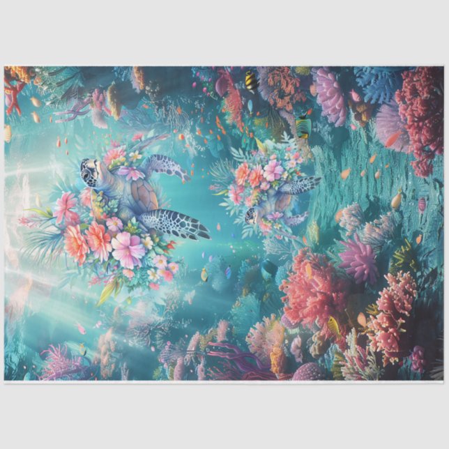 Meeresschildkröten im schönen Landschaftlichen Oze Seidenpapier (Vorderseite)