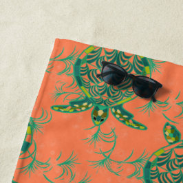 Meeresschildkröten Korallenkoralle Pink Beach Hand Strandtuch