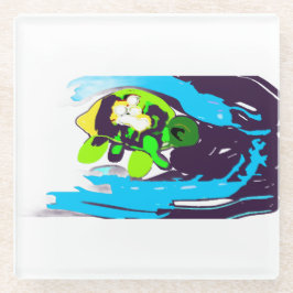 Meeresschildkröten-Kunst Glasuntersetzer