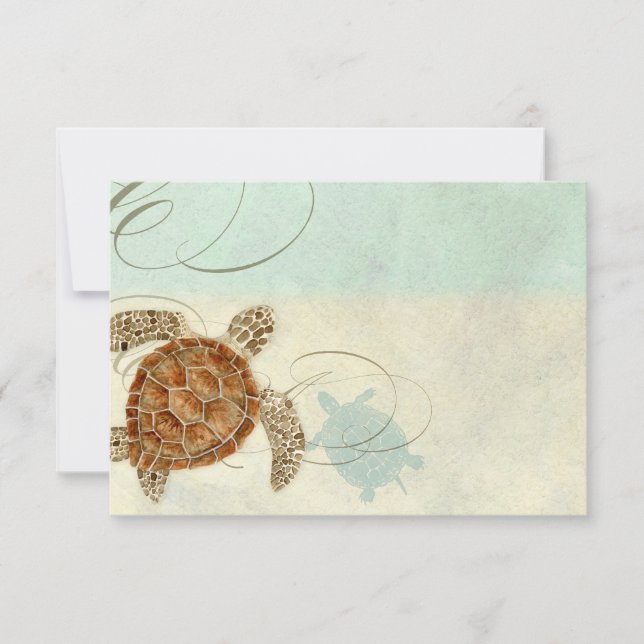 Meeresschildkröten Küste Strand Aquarell Küste Dankeskarte (Vorderseite)